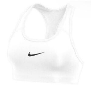 NWT Nike White Medium Support Non Padded Swoosh 2.0 Sports Bra Size Medium